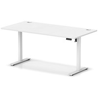 Air Lite 1600mm Height Adjustable Office Desk, White Leg, White