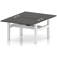 Air 2 Person Sit-Standing Bench Desk, Back-to-Back, 2 x 1200 (800mm Deep), White Frame, Carbon Grey
