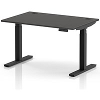 Air 1200mm Height Adjustable Desk, Black Leg, Carbon Grey