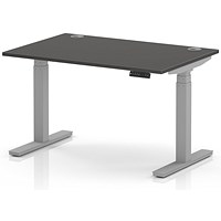 Air 1200mm Height Adjustable Desk, Silver Leg, Carbon Grey