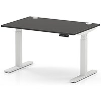 Air 1200mm Height Adjustable Desk, White Leg, Carbon Grey