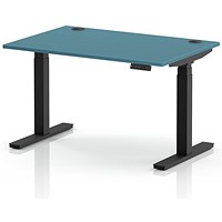 Air 1200mm Height Adjustable Desk, Black Leg, Dark Teal