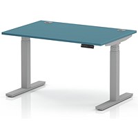 Air 1200mm Height Adjustable Desk, Silver Leg, Dark Teal