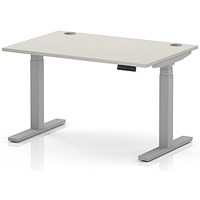 Air 1200mm Height Adjustable Desk, Silver Leg, Dove Grey