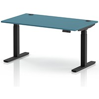 Air 1400mm Height Adjustable Desk, Black Leg, Dark Teal