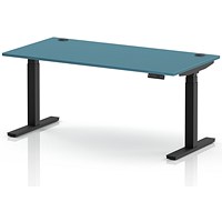 Air 1600mm Height Adjustable Desk, Black Leg, Dark Teal