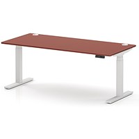 Air 1800mm Height Adjustable Desk, White Leg, Brick Red