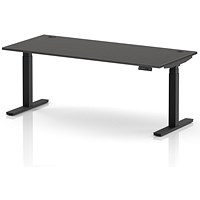 Air 1800mm Height Adjustable Desk, Black Leg, Carbon Grey