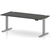 Air 1800mm Height Adjustable Desk, Silver Leg, Carbon Grey