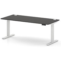 Air 1800mm Height Adjustable Desk, White Leg, Carbon Grey