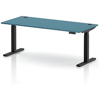 Air 1800mm Height Adjustable Desk, Black Leg, Dark Teal