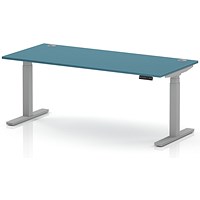 Air 1800mm Height Adjustable Desk, Silver Leg, Dark Teal
