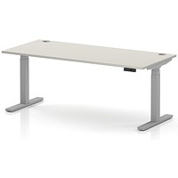 Air 1800mm Height Adjustable Desk, Silver Leg, Dove Grey