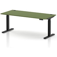 Air 1800mm Height Adjustable Desk, Black Leg, Moss Green