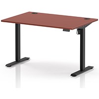 Air Lite 1200mm Height Adjustable Desk, Black Leg, Brick Red