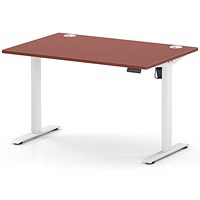 Air Lite 1200mm Height Adjustable Desk, White Leg, Brick Red