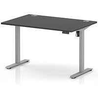 Air Lite 1200mm Height Adjustable Desk, Silver Leg, Carbon Grey