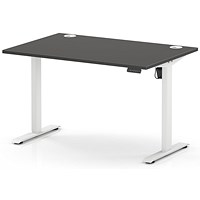 Air Lite 1200mm Height Adjustable Desk, White Leg, Carbon Grey