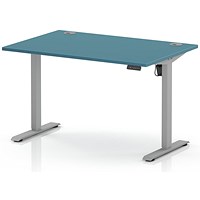 Air Lite 1200mm Height Adjustable Desk, Silver Leg, Dark Teal