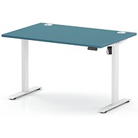 Air Lite 1200mm Height Adjustable Desk, White Leg, Dark Teal