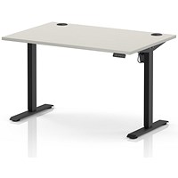 Air Lite 1200mm Height Adjustable Desk, Black Leg, Dove Grey