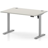 Air Lite 1200mm Height Adjustable Desk, Silver Leg, Dove Grey
