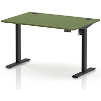 Air Lite 1200mm Height Adjustable Desk, Black Leg, Moss Green