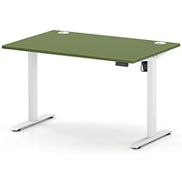 Air Lite 1200mm Height Adjustable Desk, White Leg, Moss Green