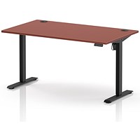 Air Lite 1400mm Height Adjustable Desk, Black Leg, Brick Red