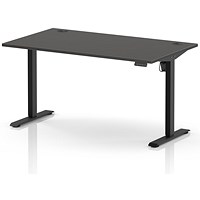 Air Lite 1400mm Height Adjustable Desk, Black Leg, Carbon Grey
