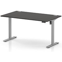 Air Lite 1400mm Height Adjustable Desk, Silver Leg, Carbon Grey