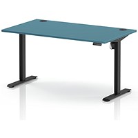 Air Lite 1400mm Height Adjustable Desk, Black Leg, Dark Teal