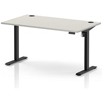 Air Lite 1400mm Height Adjustable Desk, Black Leg, Dove Grey