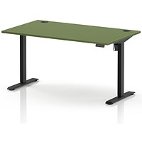 Air Lite 1400mm Height Adjustable Desk, Black Leg, Moss Green