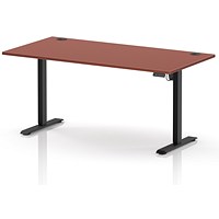 Air Lite 1600mm Height Adjustable Desk, Black Leg, Brick Red