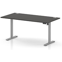 Air Lite 1600mm Height Adjustable Desk, Silver Leg, Carbon Grey