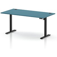 Air Lite 1600mm Height Adjustable Desk, Black Leg, Dark Teal