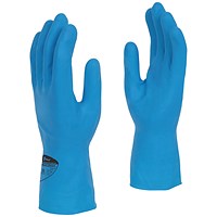 Shield Latex Rubber Household Gloves, 300mm Large, Blue, Pack of 12