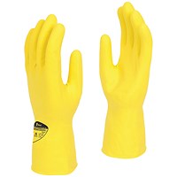 Shield Latex Rubber Household Gloves, 300mm Large, Yellow, Pack of 12