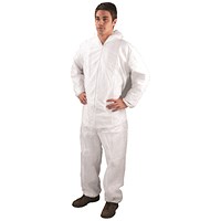 XXL White Non-Woven Coverall DC03