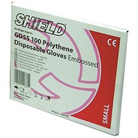 Shield Embossed Polythene Gloves For Black Dispenser Large (Pack of 100)