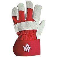 Polyco Premium Chrome Rigger Gloves, One-size, Red, Pack of 10