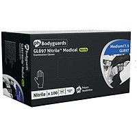 Bodyguards Nitrile Powder Free Disposable Examination Glove Black XL (Pack of 100)