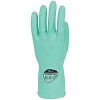Shield Rubber Household Gloves, Medium, Green, Pack of 12