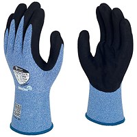 Polyflex Eco Nitrile Palm Coated Gloves, Medium, Blue and Black, Pack of 10