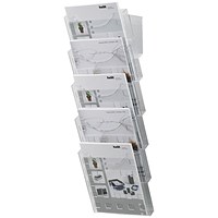 Helit 5 Pocket Literature Display Unit A4 (Dimensions: 214x150x578mm)