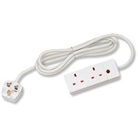 CED 2-Way Extension Lead 13 Amp 5m White