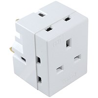 CED Multi Socket Adaptor, 3 Sockets, White