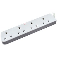 CED 4-Way Extension Lead 13amp 5m White