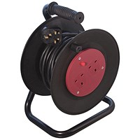 CED Extension Reel, 2 Sockets, 25m Lead, Black